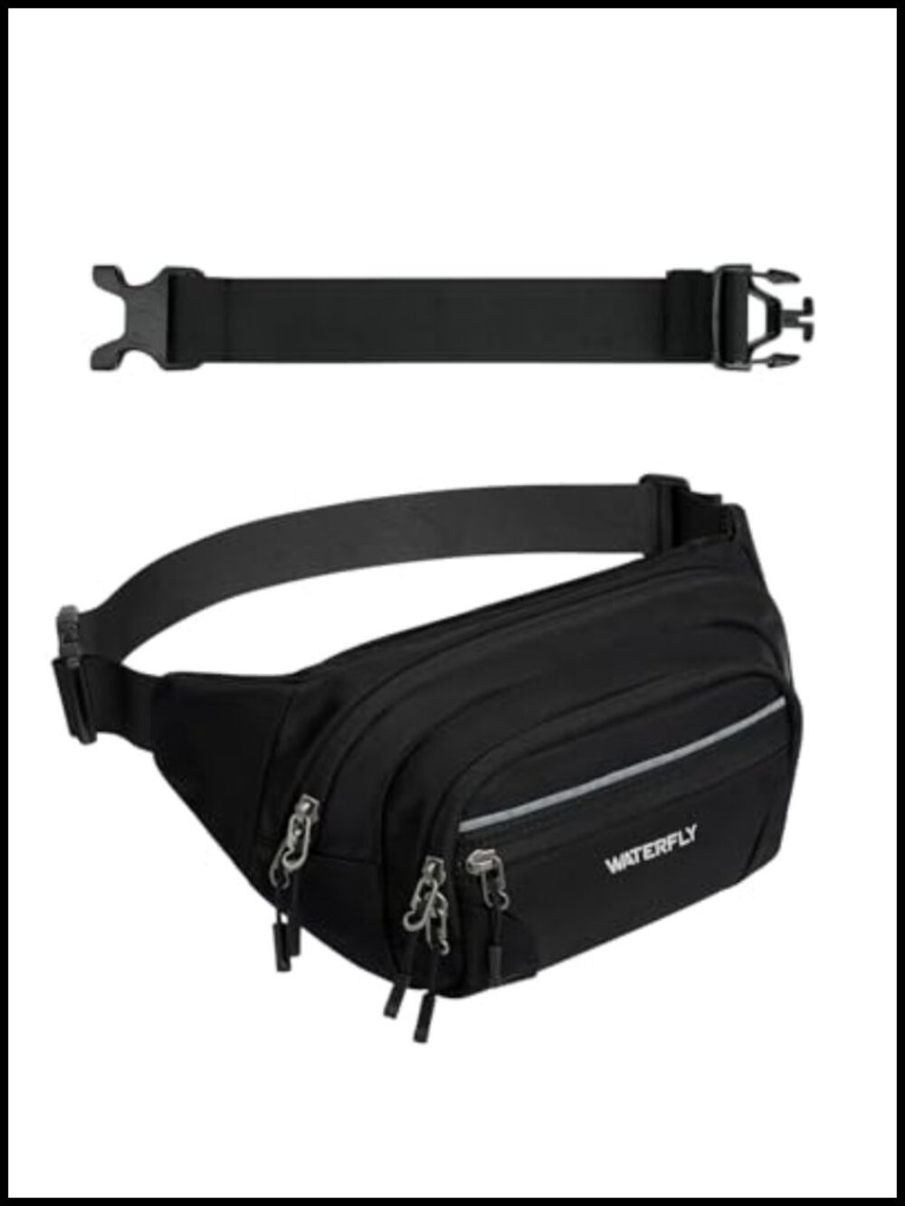 WATERFLY 3.5L RFID Fanny Pack Anti-Theft Nylon Waist Pack Travel Crossbody